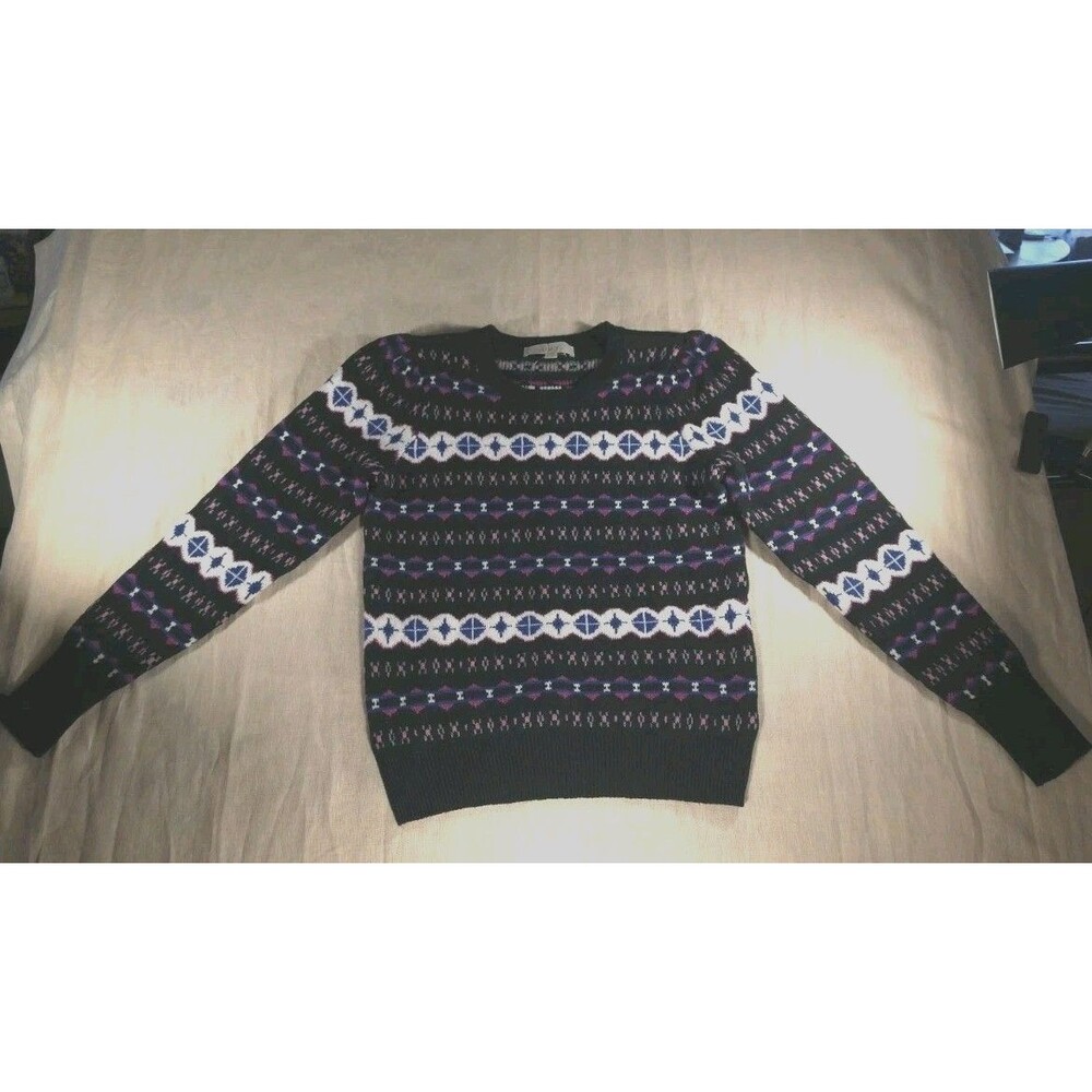 NWT Loft Fair Isle Puff Long Sleeve Sweater Size Small Cotton Blend - Picture 2 of 11